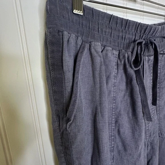 Splendid Women's Jogger Pants Size M Charcoal Linen Blend Drawstring Waist‎ - Picture 8 of 14